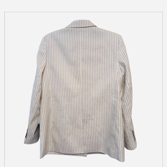Madewell- Relaxed Blazer in Pinstripe Linen Blend Womens Size 8 NWOT - Picture 8 of 10